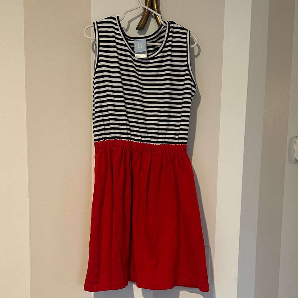 bella bliss Navy and White Striped Dress with Red Skirt